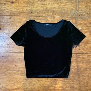 Velvet black crop top